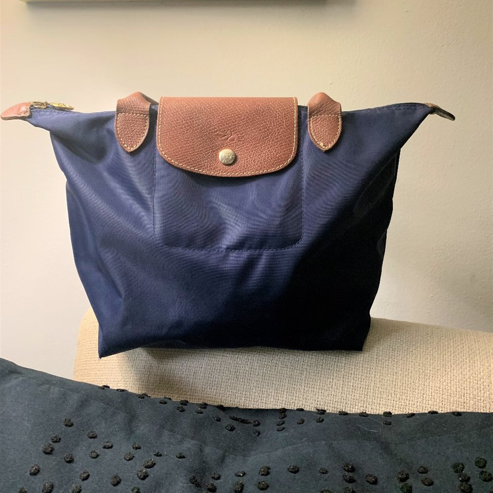 Longchamp Le Pliage Small Navy Tote Bag